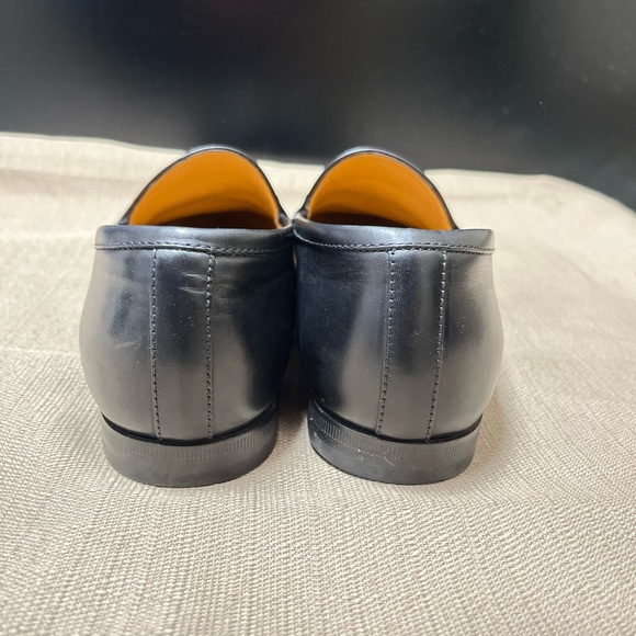 Gucci Jordaan Loafers Black Gold Horsebit Size 38 - Picture 5 of 6